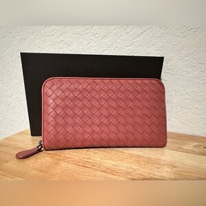 Bottega Veneta Pink Woven Wallet